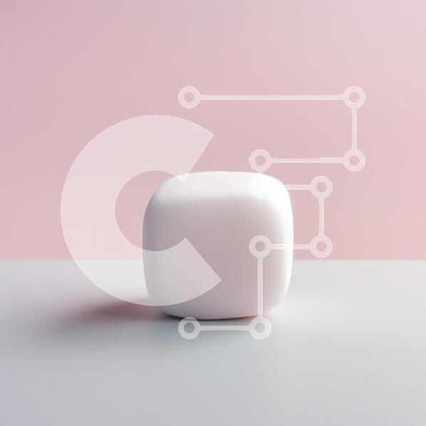 Intra Συλλεκτικό Ξύλινο Παζλ Plywood  4mm - Μινιμαλιστικό λευκό αντικείμενο σε ροζ φόντο Σε Ξύλινο Κουτί - Διαστάσεις: 10x10 cm – 25 κομμάτια