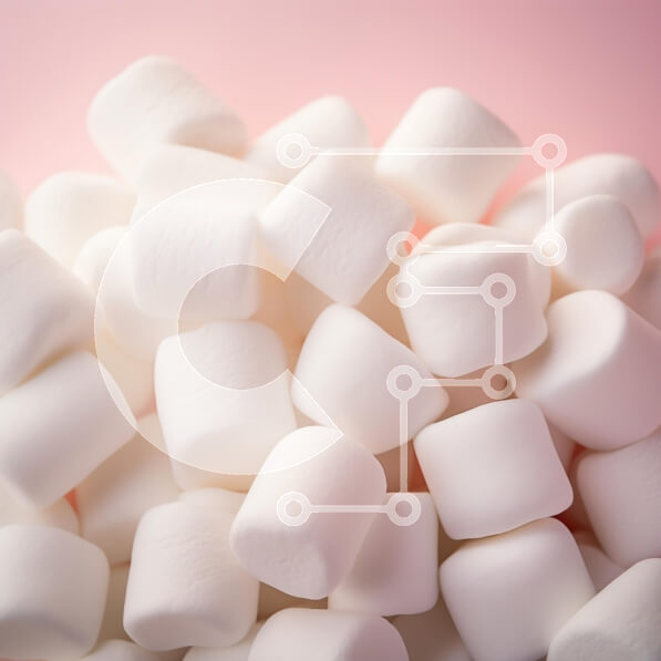 Σετ των 2 Intra Συλλεκτικό Ξύλινο Παζλ Plywood  4mm - Στοιβαγμένα λευκά marshmallows σε ροζ φόντο Σε Ξύλινο Κουτί - Διαστάσεις: 10x10 cm – 25 κομμάτια