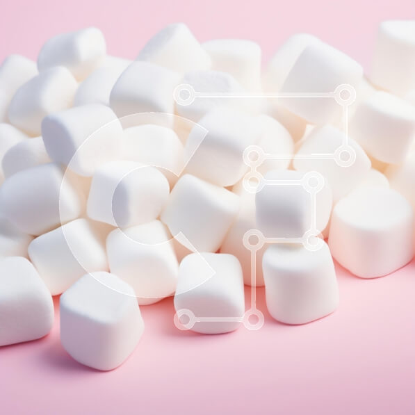 Σετ των 2 Intra Συλλεκτικό Ξύλινο Παζλ Plywood  4mm - Αφράτα Marshmallows σε ροζ φόντο Σε Ξύλινο Κουτί - Διαστάσεις: 10x10 cm – 25 κομμάτια