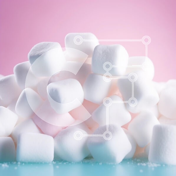 Σετ των 2 Intra Συλλεκτικό Ξύλινο Παζλ Plywood  4mm - Κοντινό πλάνο από χνουδωτά marshmallows σε παστέλ φόντο Σε Ξύλινο Κουτί - Διαστάσεις: 10x10 cm – 25 κομμάτια