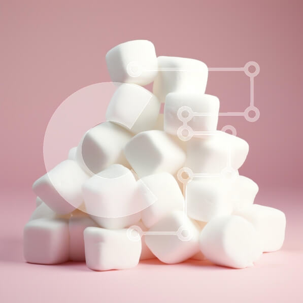 Σετ των 2 Intra Συλλεκτικό Ξύλινο Παζλ Plywood  4mm - Στοιβαγμένα λευκά marshmallows σε ροζ φόντο Σε Ξύλινο Κουτί - Διαστάσεις: 10x10 cm – 25 κομμάτια