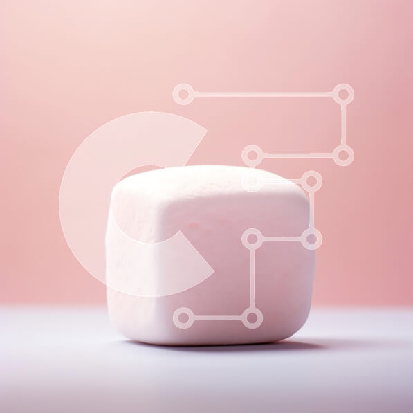 Intra Συλλεκτικό Ξύλινο Παζλ Plywood  4mm - Ροζ Marshmallow σε απαλό φόντο Σε Ξύλινο Κουτί - Διαστάσεις: 10x10 cm – 25 κομμάτια