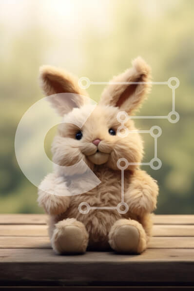 Intra Συλλεκτικό Ξύλινο Παζλ Plywood  4mm - Λούτρινο παιχνίδι κουνέλι Σε Ξύλινο Κουτί - Διαστάσεις: 10x10 cm – 25 κομμάτια