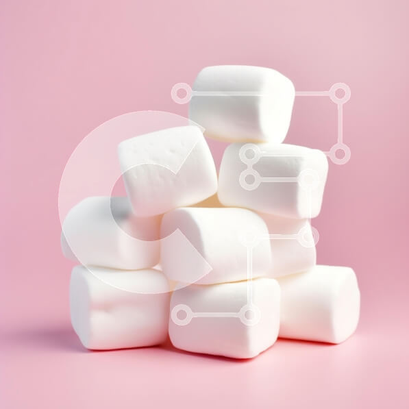 Σετ των 2 Intra Συλλεκτικό Ξύλινο Παζλ Plywood  4mm - Στοίβα Marshmallows σε ροζ φόντο Σε Ξύλινο Κουτί - Διαστάσεις: 10x10 cm – 25 κομμάτια