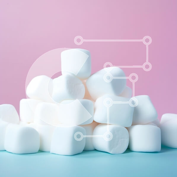 Σετ των 2 Intra Συλλεκτικό Ξύλινο Παζλ Plywood  4mm - Σωρός από Marshmallows σε παστέλ φόντο Σε Ξύλινο Κουτί - Διαστάσεις: 10x10 cm – 25 κομμάτια