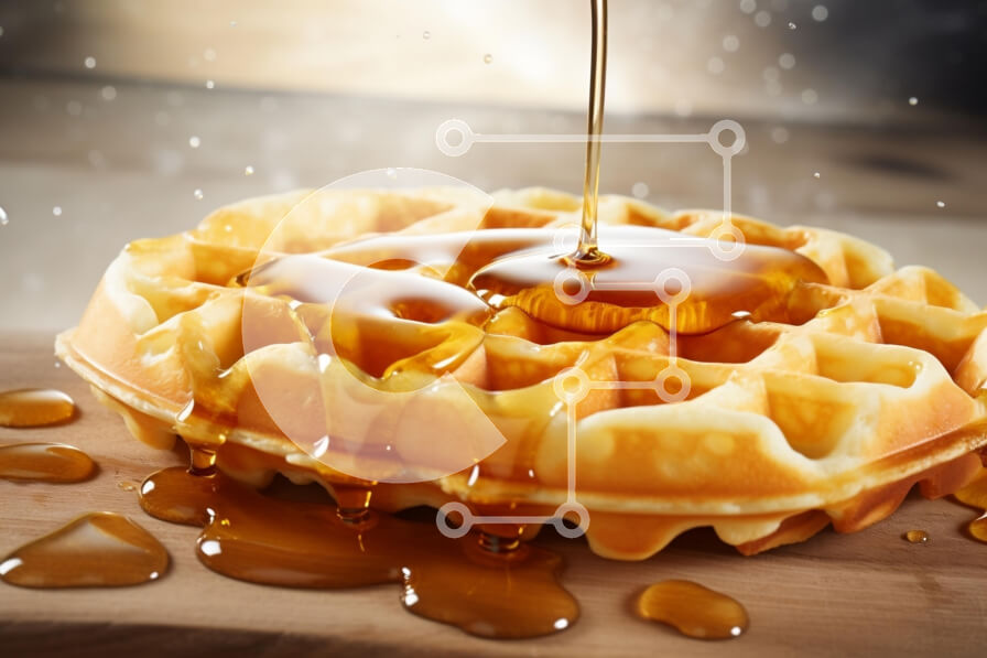 Σετ των 2 Intra Συλλεκτικό Ξύλινο Παζλ Plywood  4mm - Λαχταριστή βάφλα με σιρόπι Σε Ξύλινο Κουτί - Διαστάσεις: 10x10 cm – 25 κομμάτια