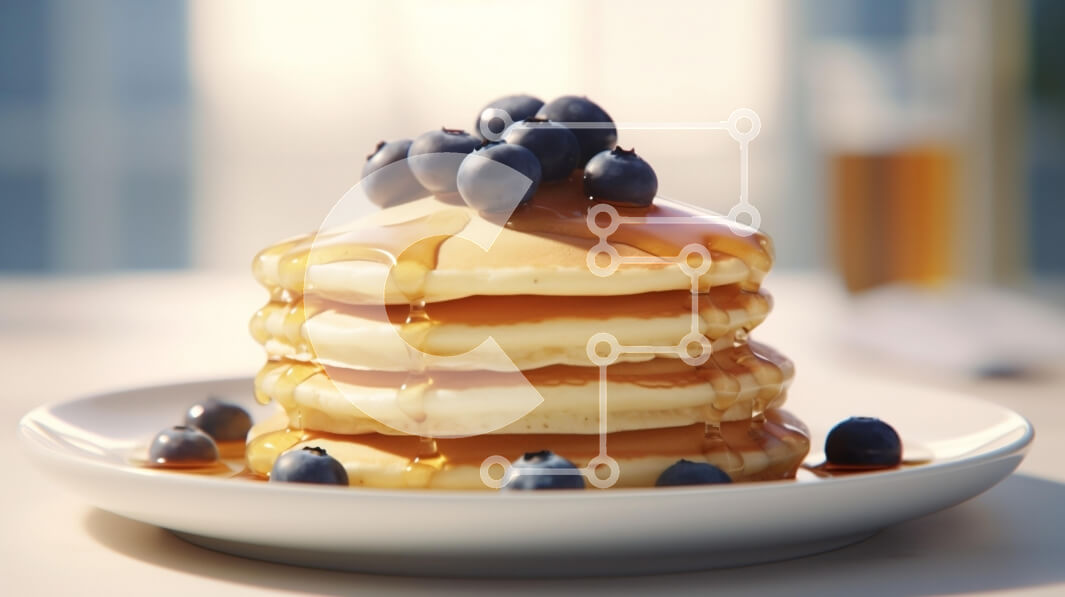 Σετ των 2 Intra Συλλεκτικό Ξύλινο Παζλ Plywood  4mm - Στοίβα από αφράτες τηγανίτες με βατόμουρα και σιρόπι Σε Ξύλινο Κουτί - Διαστάσεις: 10x10 cm – 25 κομμάτια