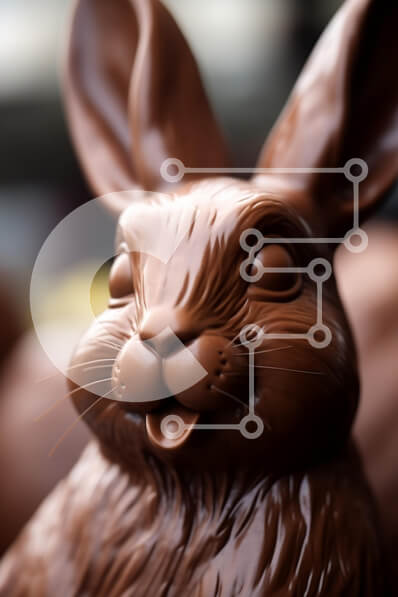 Intra Συλλεκτικό Ξύλινο Παζλ Plywood  4mm - Γυαλιστερή σοκολατένια φιγούρα κουνελιού Σε Ξύλινο Κουτί - Διαστάσεις: 10x10 cm – 25 κομμάτια