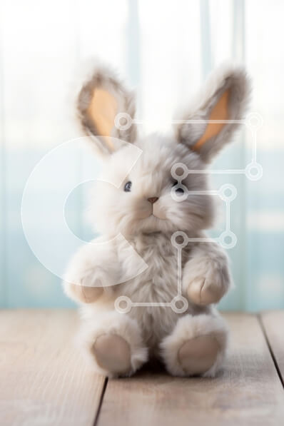 Intra Συλλεκτικό Ξύλινο Παζλ Plywood  4mm - Παιχνίδι βελούδινου κουνελιού Σε Ξύλινο Κουτί - Διαστάσεις: 10x10 cm – 25 κομμάτια