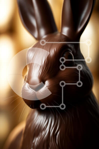 Σετ των 2 Intra Συλλεκτικό Ξύλινο Παζλ Plywood  4mm - Σοκολατένιο κουνέλι για το Πάσχα Σε Ξύλινο Κουτί - Διαστάσεις: 10x10 cm – 25 κομμάτια