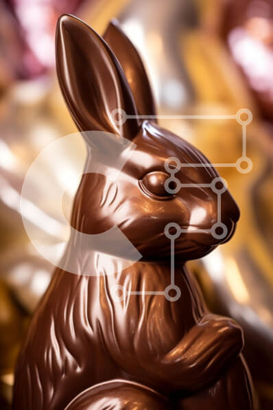 Σετ των 2 Intra Συλλεκτικό Ξύλινο Παζλ Plywood  4mm - Σοκολατένιο κουνέλι για τις γιορτές του Πάσχα Σε Ξύλινο Κουτί - Διαστάσεις: 10x10 cm – 25 κομμάτια