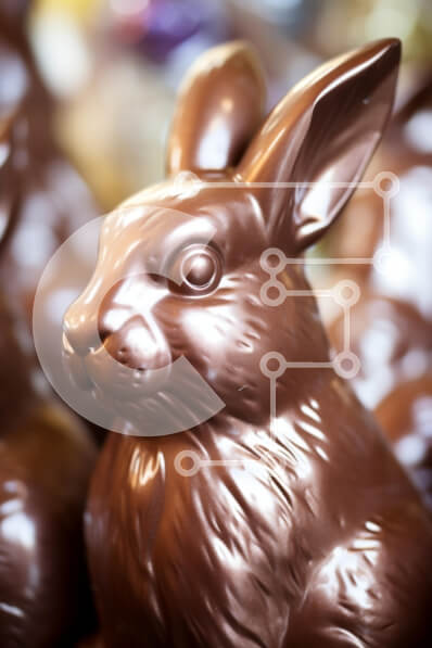 Σετ των 2 Intra Συλλεκτικό Ξύλινο Παζλ Plywood  4mm - Σοκολατένια φιγούρα κουνελιού Σε Ξύλινο Κουτί - Διαστάσεις: 10x10 cm – 25 κομμάτια