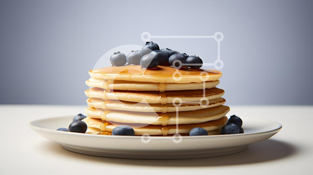 Σετ των 2 Intra Συλλεκτικό Ξύλινο Παζλ Plywood  4mm - Στοίβα από τηγανίτες με βατόμουρα και σιρόπι σφενδάμου Σε Ξύλινο Κουτί - Διαστάσεις: 10x10 cm – 25 κομμάτια