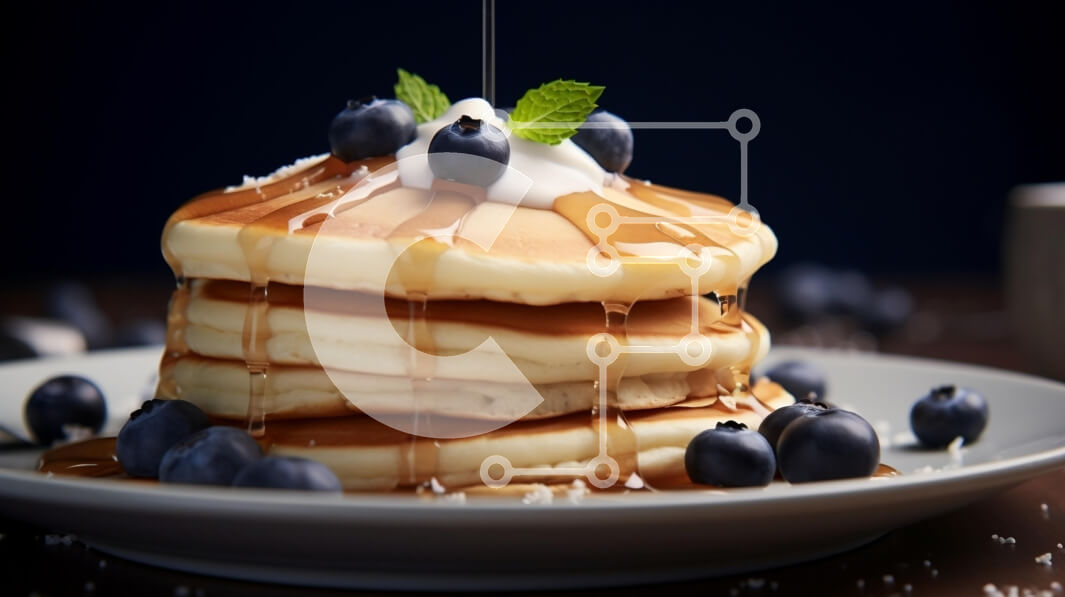 Σετ των 2 Intra Συλλεκτικό Ξύλινο Παζλ Plywood  4mm - Νόστιμη στοίβα από τηγανίτες με βατόμουρα και σιρόπι σφενδάμου Σε Ξύλινο Κουτί - Διαστάσεις: 10x10 cm – 25 κομμάτια