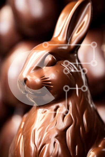 Σετ των 2 Intra Συλλεκτικό Ξύλινο Παζλ Plywood  4mm - Σοκολατένιο λαγουδάκι με πασχαλινά αυγά Σε Ξύλινο Κουτί - Διαστάσεις: 10x10 cm – 25 κομμάτια