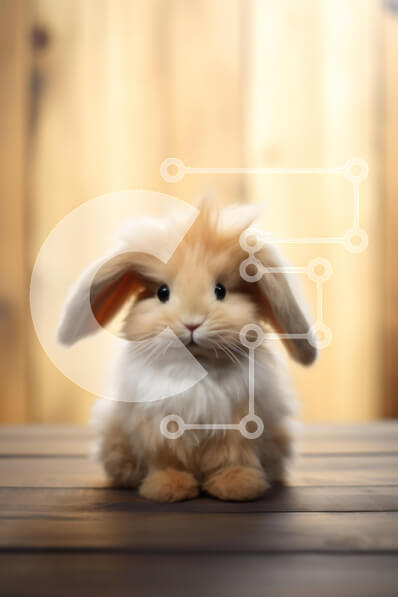 Σετ των 2 Intra Συλλεκτικό Ξύλινο Παζλ Plywood  4mm - Αφράτο κουνέλι σε ξύλινη επιφάνεια Σε Ξύλινο Κουτί - Διαστάσεις: 10x10 cm – 25 κομμάτια