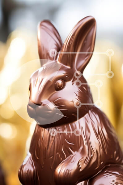 Σετ των 2 Intra Συλλεκτικό Ξύλινο Παζλ Plywood  4mm - Σοκολατένιο ειδώλιο λαγουδάκι Σε Ξύλινο Κουτί - Διαστάσεις: 10x10 cm – 25 κομμάτια