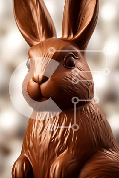 Σετ των 2 Intra Συλλεκτικό Ξύλινο Παζλ Plywood  4mm - Σοκολατένιο ειδώλιο κουνελιού Σε Ξύλινο Κουτί - Διαστάσεις: 10x10 cm – 25 κομμάτια