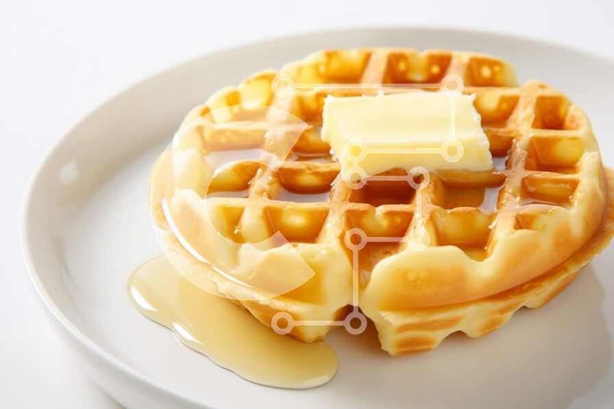 Σετ των 2 Intra Συλλεκτικό Ξύλινο Παζλ Plywood  4mm - Βάφλα με βούτυρο και σιρόπι Σε Ξύλινο Κουτί - Διαστάσεις: 10x10 cm – 25 κομμάτια