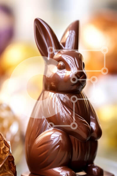 Intra Συλλεκτικό Ξύλινο Παζλ Plywood  4mm - Σοκολατένιο λαγουδάκι για το Πάσχα Σε Ξύλινο Κουτί - Διαστάσεις: 10x10 cm – 25 κομμάτια