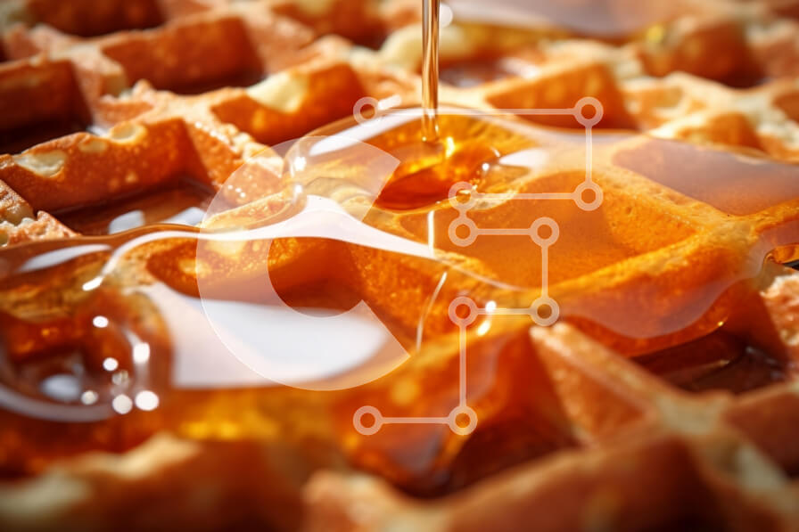 Σετ των 2 Intra Συλλεκτικό Ξύλινο Παζλ Plywood  4mm - Βάφλες με σιρόπι Σε Ξύλινο Κουτί - Διαστάσεις: 10x10 cm – 25 κομμάτια