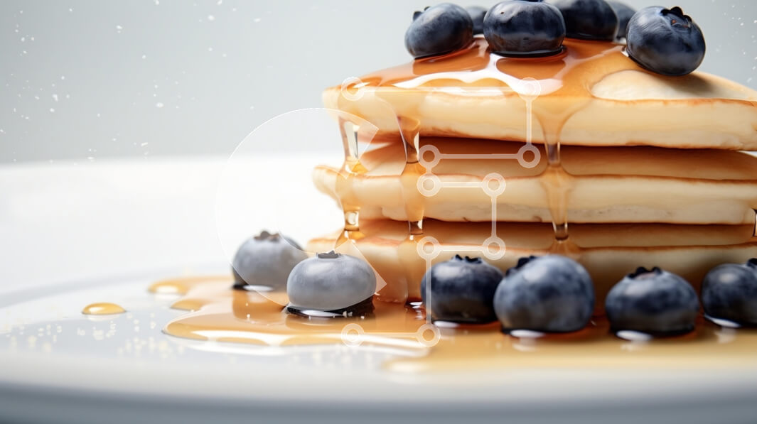 Σετ των 2 Intra Συλλεκτικό Ξύλινο Παζλ Plywood  4mm - Αφράτες τηγανίτες με βατόμουρα και σιρόπι Σε Ξύλινο Κουτί - Διαστάσεις: 10x10 cm – 25 κομμάτια