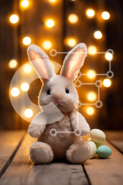 Intra Συλλεκτικό Ξύλινο Παζλ Plywood  4mm - Λούτρινο λαγουδάκι με πασχαλινά αυγά Σε Ξύλινο Κουτί - Διαστάσεις: 10x10 cm – 25 κομμάτια