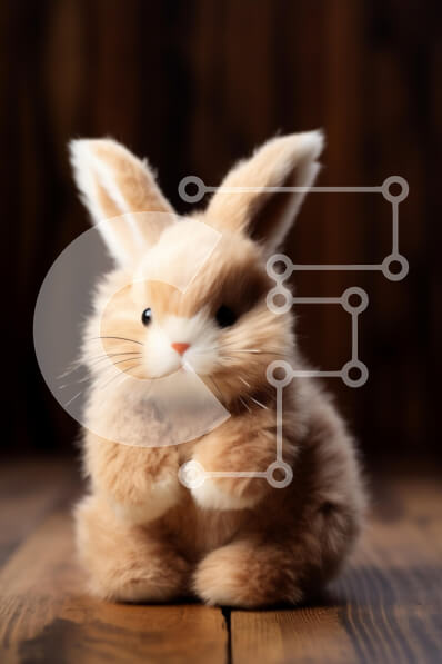 Σετ των 2 Intra Συλλεκτικό Ξύλινο Παζλ Plywood  4mm - Αφράτο βελούδινο κουνέλι σε ξύλινη επιφάνεια Σε Ξύλινο Κουτί - Διαστάσεις: 10x10 cm – 25 κομμάτια