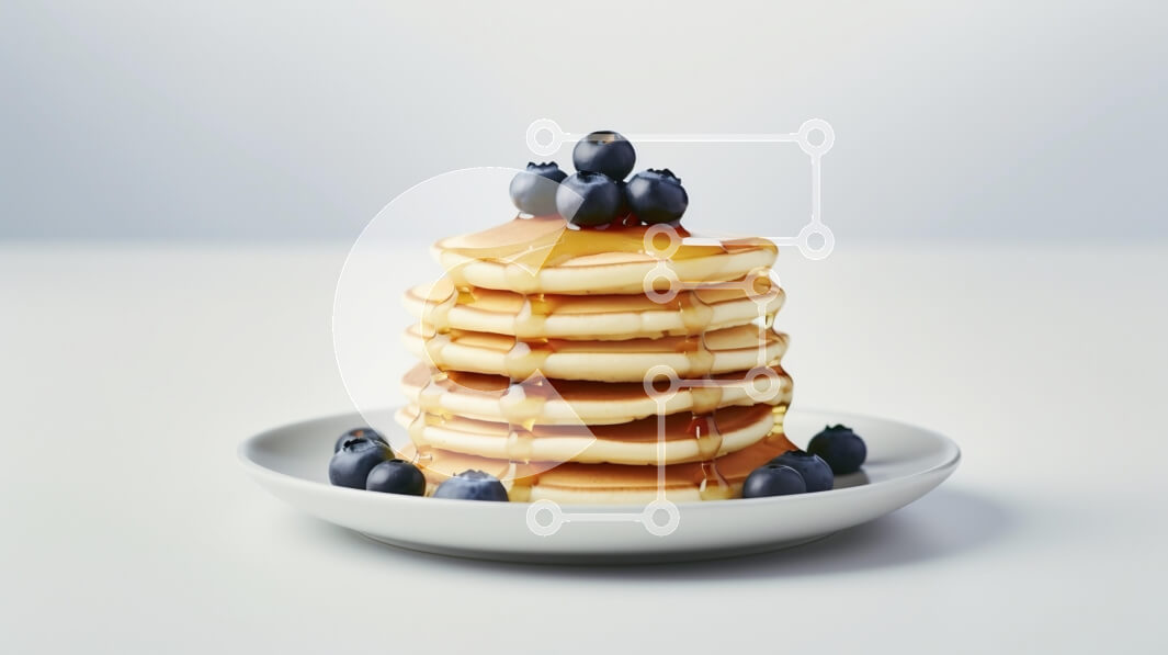 Σετ των 2 Intra Συλλεκτικό Ξύλινο Παζλ Plywood  4mm - Στοίβα τηγανίτες με βατόμουρα και σιρόπι Σε Ξύλινο Κουτί - Διαστάσεις: 10x10 cm – 25 κομμάτια