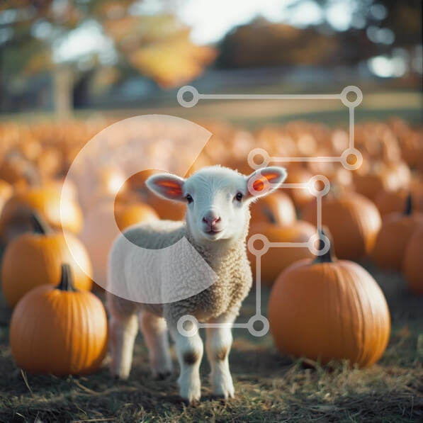 Intra Συλλεκτικό Ξύλινο Παζλ Plywood  4mm - Αρνί σε μπάλωμα κολοκύθας Σε Ξύλινο Κουτί - Διαστάσεις: 10x10 cm – 25 κομμάτια