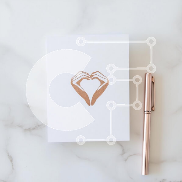 Intra Συλλεκτικό Ξύλινο Παζλ Plywood  4mm - Κομψή κάρτα χεριών σε σχήμα καρδιάς με στυλό Σε Ξύλινο Κουτί - Διαστάσεις Puzzle: 10x10 cm – 25 κομμάτια