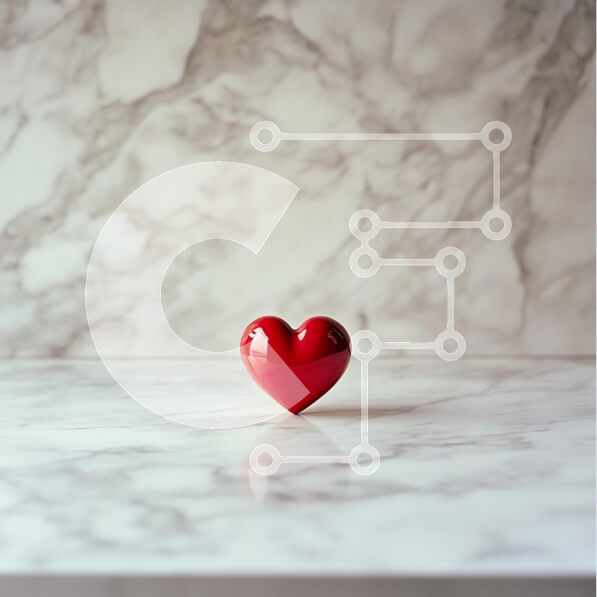 Intra Συλλεκτικό Ξύλινο Παζλ Plywood  4mm - Γυαλιστερή κόκκινη καρδιά σε μαρμάρινη επιφάνεια Σε Ξύλινο Κουτί - Διαστάσεις: 10x10 cm – 25 κομμάτια