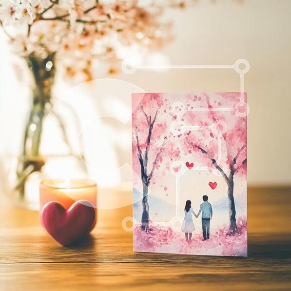 Intra Συλλεκτικό Ξύλινο Παζλ Plywood  4mm - Ρομαντική ευχετήρια κάρτα με το φως των κεριών Σε Ξύλινο Κουτί - Διαστάσεις Puzzle: 10x10 cm – 25 κομμάτια