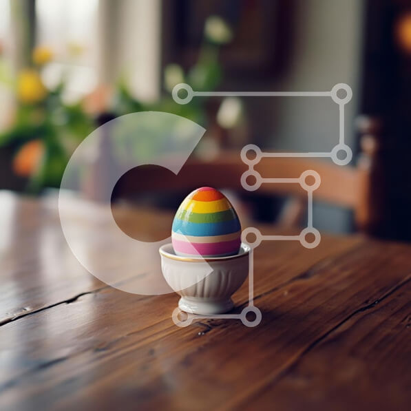 Intra Συλλεκτικό Ξύλινο Παζλ Plywood  4mm - Πολύχρωμο Πασχαλινό αυγό σε ξύλινο τραπέζι Σε Ξύλινο Κουτί - Διαστάσεις: 10x10 cm – 25 κομμάτια