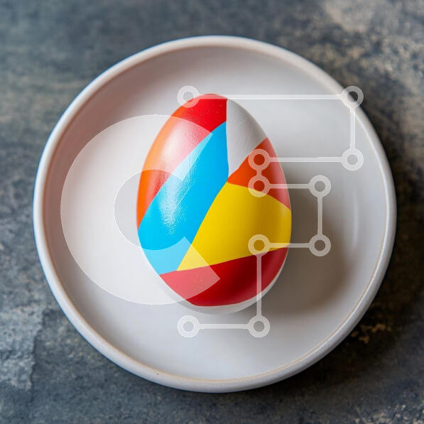 Intra Συλλεκτικό Ξύλινο Παζλ Plywood  4mm - Διακοσμητικό Πασχαλινό αυγό σε ένα πιάτο Σε Ξύλινο Κουτί - Διαστάσεις: 10x10 cm – 25 κομμάτια