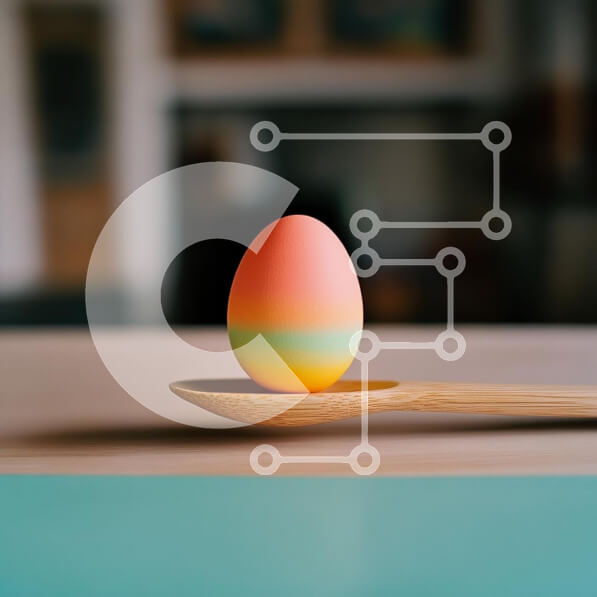 Intra Συλλεκτικό Ξύλινο Παζλ Plywood  4mm - Βαμμένο πασχαλινό αυγό σε ξύλινο κουτάλι Σε Ξύλινο Κουτί - Διαστάσεις: 10x10 cm – 25 κομμάτια