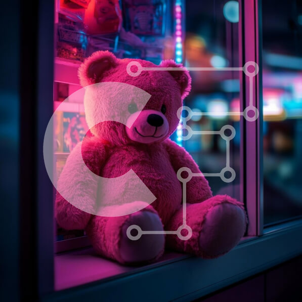 Intra Συλλεκτικό Ξύλινο Παζλ Plywood  4mm - Ροζ αρκουδάκι με νέον φωτισμό Σε Ξύλινο Κουτί - Διαστάσεις: 10x10 cm – 25 κομμάτια