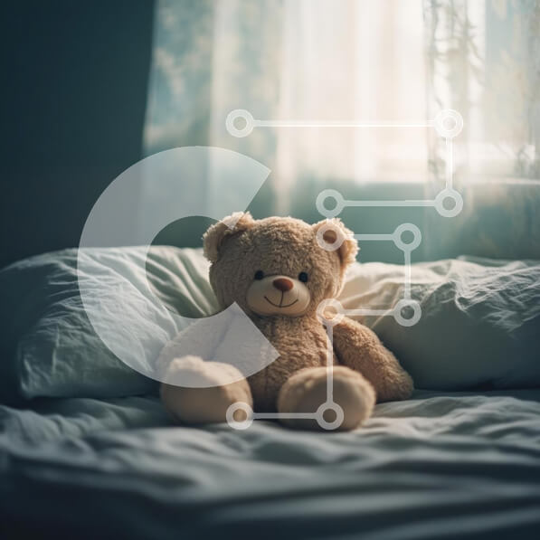 Intra Συλλεκτικό Ξύλινο Παζλ Plywood  4mm - Αρκουδάκι σε κρεβάτι Σε Ξύλινο Κουτί - Διαστάσεις Puzzle: 10x10 cm – 25 κομμάτια