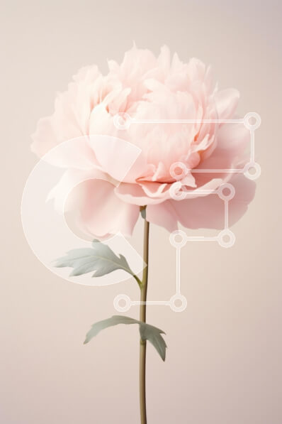 Intra Συλλεκτικό Ξύλινο Παζλ Plywood  4mm - Λεπτό ροζ λουλούδι παιώνιας Σε Ξύλινο Κουτί - Διαστάσεις Puzzle: 10x10 cm – 25 κομμάτια