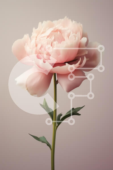 Intra Συλλεκτικό Ξύλινο Παζλ Plywood  4mm - Όμορφο ροζ λουλούδι παιώνιας Σε Ξύλινο Κουτί - Διαστάσεις Puzzle: 10x10 cm – 25 κομμάτια