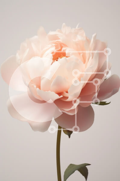 Σετ των 2 Intra Συλλεκτικό Ξύλινο Παζλ Plywood  4mm - Λεπτό λουλούδι παιώνιας σε απαλό ροζ Σε Ξύλινο Κουτί - Διαστάσεις: 10x10 cm – 25 κομμάτια