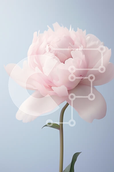 Intra Συλλεκτικό Ξύλινο Παζλ Plywood  4mm - Ροζ λουλούδι παιώνιας Σε Ξύλινο Κουτί - Διαστάσεις Puzzle: 10x10 cm – 25 κομμάτια