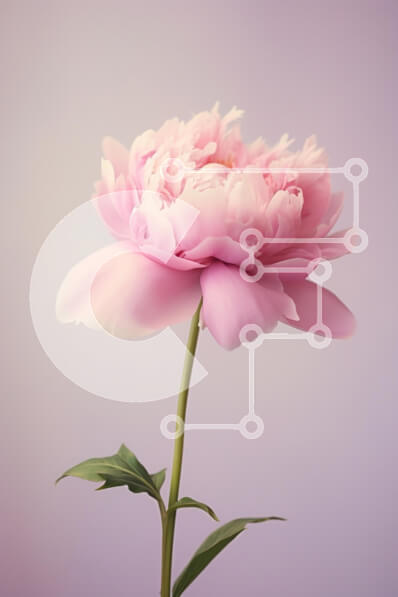 Intra Συλλεκτικό Ξύλινο Παζλ Plywood  4mm - Ανθισμένο ροζ λουλούδι παιώνιας Σε Ξύλινο Κουτί - Διαστάσεις Puzzle: 10x10 cm – 25 κομμάτια