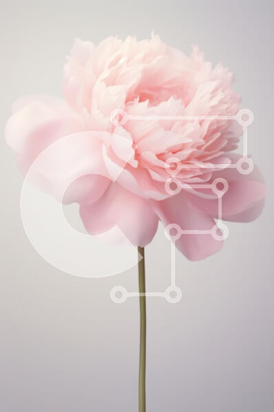 Intra Συλλεκτικό Ξύλινο Παζλ Plywood  4mm - Κομψό λουλούδι παιώνιας σε απαλό ροζ Σε Ξύλινο Κουτί - Διαστάσεις Puzzle: 10x10 cm – 25 κομμάτια