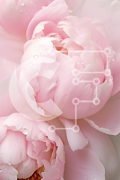 Intra Συλλεκτικό Ξύλινο Παζλ Plywood  4mm - Κοντινό πλάνο ροζ παιώνιες με σταγονίδια νερού Σε Ξύλινο Κουτί - Διαστάσεις Puzzle: 10x10 cm – 25 κομμάτια