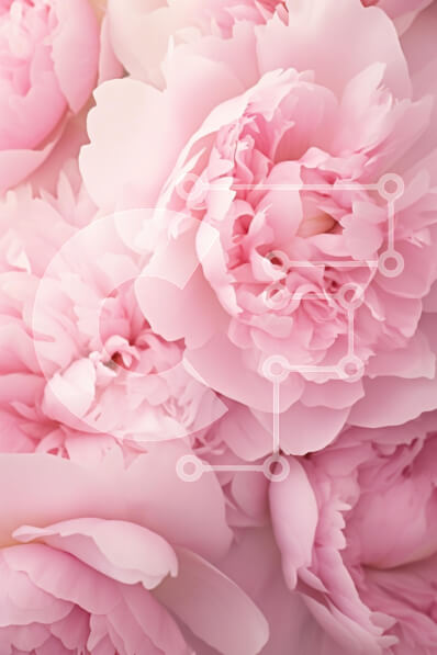 Σετ των 2 Intra Συλλεκτικό Ξύλινο Παζλ Plywood  4mm - Απαλές ροζ παιώνιες σε άνθιση Σε Ξύλινο Κουτί - Διαστάσεις: 10x10 cm – 25 κομμάτια