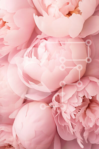 Intra Συλλεκτικό Ξύλινο Παζλ Plywood  4mm - Κοντινό πλάνο με απαλές ροζ παιώνιες Σε Ξύλινο Κουτί - Διαστάσεις Puzzle: 10x10 cm – 25 κομμάτια