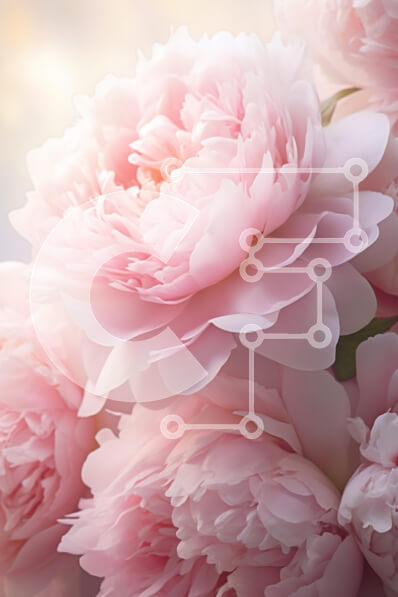 Intra Συλλεκτικό Ξύλινο Παζλ Plywood  4mm - Απαλές ροζ παιώνιες σε άνθιση Σε Ξύλινο Κουτί - Διαστάσεις Puzzle: 10x10 cm – 25 κομμάτια