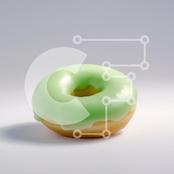 Σετ των 2 Intra Συλλεκτικό Ξύλινο Παζλ Plywood  4mm - Νόστιμο πράσινο παγωμένο ντόνατ Σε Ξύλινο Κουτί - Διαστάσεις: 10x10 cm – 25 κομμάτια