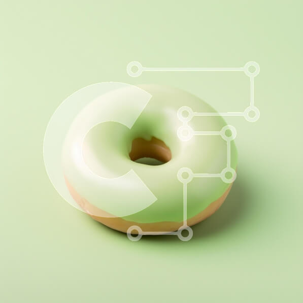 Σετ των 2 Intra Συλλεκτικό Ξύλινο Παζλ Plywood  4mm - Νόστιμο πράσινο παγωμένο ντόνατ σε πράσινο φόντο Σε Ξύλινο Κουτί - Διαστάσεις: 10x10 cm – 25 κομμάτια